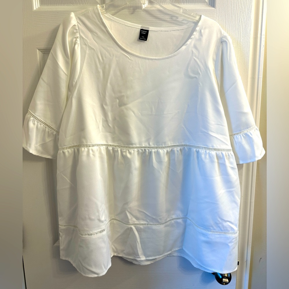 Satin white blouse